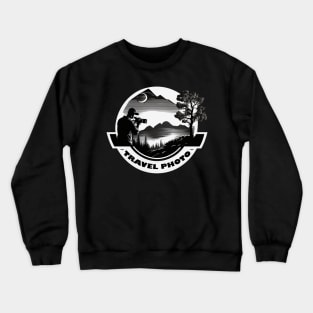 Travel Photo Adventure Black and White Crewneck Sweatshirt